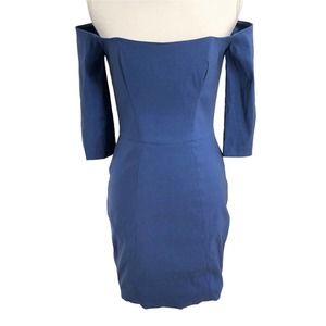 Katie May Los Angeles Womens Size Small Off-the-Shoulder Dress in Metallic Blue
